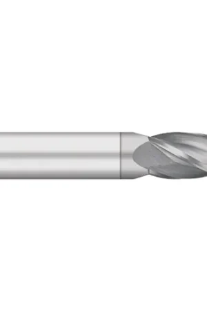TITAN USA TITUS-TC91506 Ball Nose Regular Flute Single End End Mill With Internal Coolant, 3/32 in Dia Cutter, 3/8 in Length of Cut, 4 Flutes, 1/8 in Dia Shank, 1-1/2 in OAL, TiCN Coated New Arrival